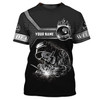 FUNSTUFFPRINT Welder I Said Watch Your Eyes 3D Shirts Personalized Name, Funny Skull Welder Shirt 3D T-shirt