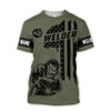 FUNSTUFFPRINT Personalized Welder Welding Shirts American Flag, American Welder, Flag Shirt 3D T-shirt