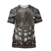 FUNSTUFFPRINT Irish Armor Warrior Knight Chainmail Shirts For Men and Women, Gift For St Patrick Day Shirt 3D T-shirt