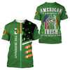 FUNSTUFFPRINT Vintage 90's American by Birth Irish By the Grace of God Ireland Irish Flag Clover Saint Patrick's Day Shirt 3D T-shirt