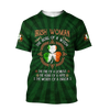FUNSTUFFPRINT Irish Woman The Soul Of a Witch 3D Shirt, Shamrock Ireland Flag Shirt, Gif for Patrick's Day 3D T-shirt