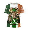 FUNSTUFFPRINT 3D All Over Print St. Patrick's Day Shirt, Iceland Flag Pattern Shirt, Hat Shamrock Irish Shirt, Lucky Shirt, Patrick's Day Shirt 3D T-shirt