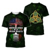 FUNSTUFFPRINT American Grown With Irish Roots Tree of Life 3D Shirt, St Patrick's Day Shirt, Shamrock Shirt, Lucky Shirt 3D T-shirt