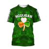 FUNSTUFFPRINT Personalized Hooligan Irish St Patrick Day Unisex Shirt, Irish Hooligan Stay True Till Death Hoodie For Men 3D T-shirt