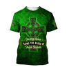 FUNSTUFFPRINT 3D All Over Print Saint Patrick's Day Shirt, In My Veins Flows The Blood Of Irish Rebels, St. Patrick's Day Shirt 3D T-shirt