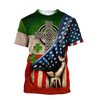 FUNSTUFFPRINT St Patrick's Day USA Flag 3D Shirt, St Patrick's Day Shirt, American Flag Shirt, Saint Patrick's Day Shirt, Irish Shirt, USA Flag Shirt 3D T-shirt