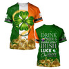 FUNSTUFFPRINT Shamrock Gold Coin Drink Beer 3D Shirt, St Patrick's Day Shirt, Irish Shirt, Lucky Shirt, Drinking Shirts, Let's Day Drink 3D T-shirt
