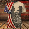 FUNSTUFFPRINT Gift For Veteran Grandpa, 3D Print Shirt Veteran American Flag Pattern, Classic Veteran Zip Up Hoodie 3D T-shirt