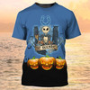 FUNSTUFFPRINT The Nightmare Halloween Shirt, 3D All Over Printed Skeleton Unisex Tshirt For Halloween 3D T-shirt