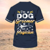 FUNSTUFFPRINT Grooming Apparel Am Dog Groomer Personalized Name 3D Tshirt Pet Grooming Salon Uniform 3D T-shirt