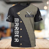 FUNSTUFFPRINT Custom Barber Tshirt Men Women, Unisex Premium Shirt Uniform For Barber Shop 3D T-shirt