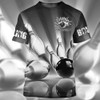 FUNSTUFFPRINT Custom Grey Bowling T Shirt Men Women 3D All Over Print Bowling Tshirt 3D T-shirt