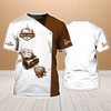 FUNSTUFFPRINT Customized Barista Brown Tshirt Barista Hand Drawing Uniform Gift For Bartender Barista 3D T-shirt