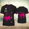 FUNSTUFFPRINT Personalized Andrea Dog Groomer Shirt Men Women Pet Groomer Uniform Pink Salon Pet 3D T-shirt