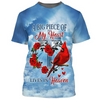 FUNSTUFFPRINT 3D All Over Print Memorial T Shirt Big Piece Of My Heart Lives In Heaven Shirts 3D T-shirt