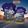 FUNSTUFFPRINT Customized 3D All over Print Truck On Shirt Blue Trucker Man T Shirt Trucker Uniform Coolspod 3D T-shirt