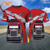 FUNSTUFFPRINT Customized Red Truck T Shirt Gift For Trucker Friend Trucker Day Present 3D T-shirt
