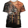 FUNSTUFFPRINT All Hail King Jesus T Shirt 3D All Over Print Knight Templar Warrior Shirt 3D T-shirt