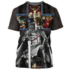 FUNSTUFFPRINT Knight Templar Warrior Knee Before Jesus Tee Shirt 3D Sublimation God On Shirts 3D T-shirt