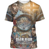 FUNSTUFFPRINT 3D T Shirt Faith Over Fear For Jesus Lovers Believe In God Shirts 3D T-shirt