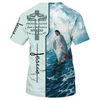 FUNSTUFFPRINT 3D Jesus Walking On The Beach T Shirt Way Maker Micracle Worker Promise Keeper Shirts 3D T-shirt