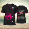 FUNSTUFFPRINT Custom Dog Groomer 3D Shirt Men Women Dog Day Care Groomer Pet Groomer Uniform Pink Salon 3D T-shirt