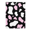FUNSTUFFPRINT Pink,Black & White Cow Print Velvet Plush Blanket-Comfy Blanket-Animal Print