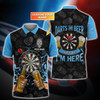 FUNSTUFFPRINT Darts And Beer (Blue) - Personalized Name 3D All Over Print Polo Shirt Size S-5XL