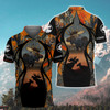 FUNSTUFFPRINT Moose Hunting 3D All Over Print Polo Shirt Size S-5XL