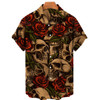Skull and Rose Hawaiian Shirt, Hawaii shirt for Men, Gift for Skull Lovers