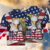 FUNSTUFFPRINT  Eagle American Hawaiian Shirt - Independence Day Is Coming  3D  Polo Shirt Size S-5XL