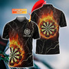 FUNSTUFFPRINT  Darts Flame Thunder Lightning Personalized Name 3D Polo Shirt