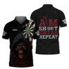 FUNSTUFFPRINT Personalized Name Aim Shoot Swear Repeat   Polo Shirt Size S-5XL