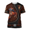 FUNSTUFFPRINT Cowboy Shirt Cow Boy Horse Riding Rodeo 3D Over Printed Unisex Premium Shirts 3D T-shirt