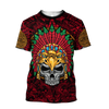 FUNSTUFFPRINT Aztec Eagle Warrior Skull 3D All Over Printed Unisex Shirts Coolspod 3D T-shirt