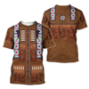 FUNSTUFFPRINT 3D Brown Cowboy Shirt No Cosplay T Shirt For Cowboy Man Woman 3D T-shirt