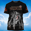 FUNSTUFFPRINT Knights Templar Pain Is Your Friend T Shirt Templar Warrior Shirt Men Women 3D T-shirt