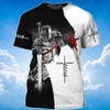 FUNSTUFFPRINT Knight Templar Jesus Is My God My King My Lord T Shirt Gift For Knight Templar Lover 3D T-shirt