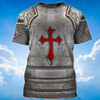 FUNSTUFFPRINT Best Knight Templar Warrior Armor T Shirt 3D T-shirt