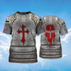 FUNSTUFFPRINT Best Knight Templar Warrior Armor T Shirt 3D T-shirt