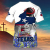 FUNSTUFFPRINT Customized God Bless Texas Bluebonnet T Shirt Texas Shirt Gift For Christian T Shirt 3D T-shirt