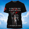 FUNSTUFFPRINT Knight Templar Tshirt A Child Of God Tshirt A Man Of Faith 3D Shirts 3D T-shirt
