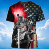 FUNSTUFFPRINT Knight Templar T Shirt Religious Sublimation On Shirt Coolspod 3D T-shirt