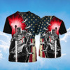 FUNSTUFFPRINT Knight Templar T Shirt Religious Sublimation On Shirt Coolspod 3D T-shirt