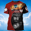 FUNSTUFFPRINT 3D All Over Print Love Jesus Tee Shirt Men Women Red Leather Pattern 3D T-shirt