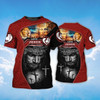 FUNSTUFFPRINT 3D All Over Print Love Jesus Tee Shirt Men Women Red Leather Pattern 3D T-shirt