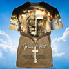 FUNSTUFFPRINT Jesus Is The Key To Heaven T Shirt Jesus And Lion Shirt For Men Women 3D T-shirt