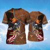 FUNSTUFFPRINT God Bless America Eagle America Flag T Shirt God Bless Shirts 3D T-shirt
