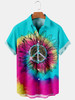 Hawaiian Gradient Hippie Sunflower Print Men's Shirts