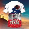 FUNSTUFFPRINT Personalized God Bless Texas T Shirt Texas T Shirt Gift For Christian T Shirt 3D T-shirt